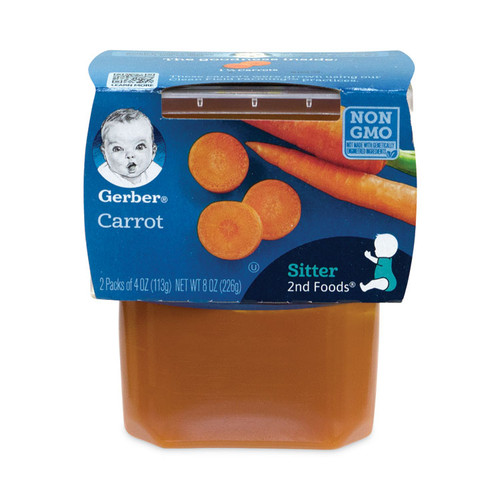 2nd Foods Baby Food, Carrot, 4 oz Cup, 2/Pack, 8 Packs/Box, Delivered in 1-4 Business Days [SKU: GRR30700057]
