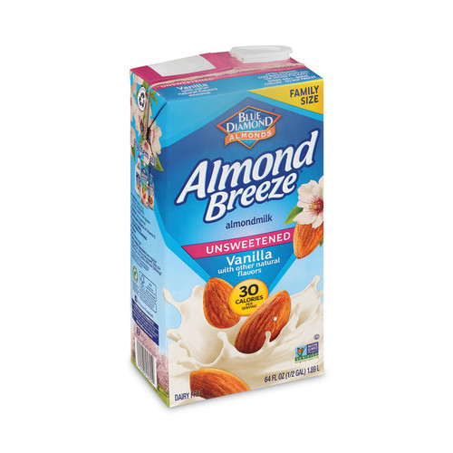 Almond Breeze Almond Milk, Unsweetened Vanilla, 64 oz Carton, 2/Pack, Delivered in 1-4 Business Days [SKU: GRR30700081]