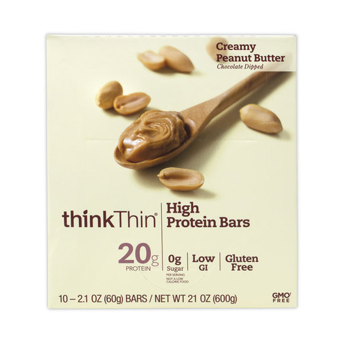 High Protein Bars, Creamy Peanut Butter, 2.1 oz Bar, 10 Bars/Carton, Delivered in 1-4 Business Days [SKU: GRR30700113]