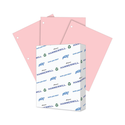 Colors Print Paper, 3-Hole, 20 lb Bond Weight, 8.5 x 11, Pink, 500/Ream [SKU: HAM102962]