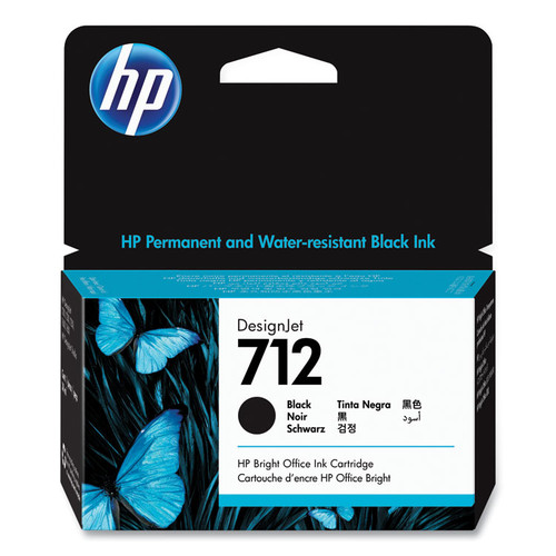 HP 712, (3ED70A) Black Original Ink Cartridge [SKU: HEW3ED70A]