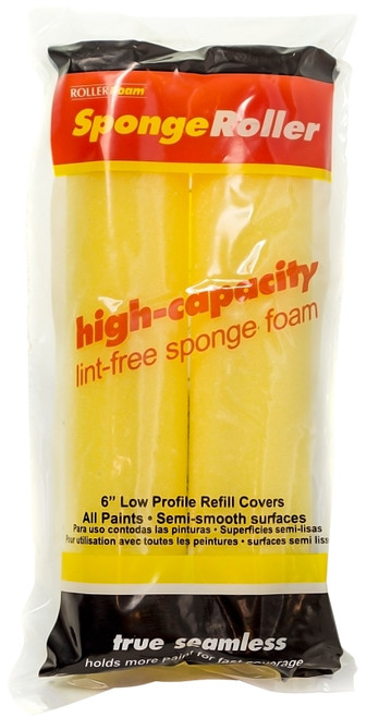 RollerLite 6YF038D Roller Cover, 3/8 in Thick Nap, 6 in L, Foam Cover, Yellow [SKU: ORG4340030]