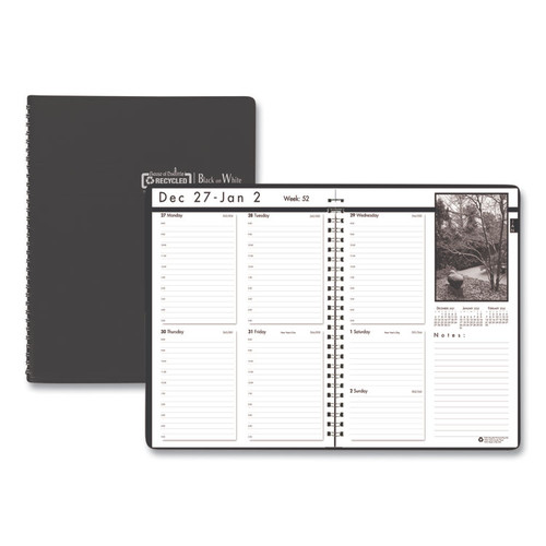Black-on-White Photo Weekly Appointment Book, Landscapes Photography, 11 x 8.5, Black Cover, 12-Month (Jan to Dec): 2023 [SKU: HOD217102]