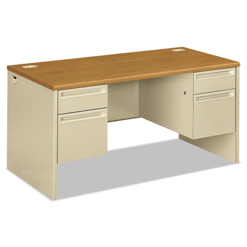 38000 Series Double Pedestal Desk, 60" x 30" x 29.5", Harvest/Putty [SKU: HON38155CL]