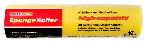 RollerLite High-Capacity 9FM038-M Roller Cover, 3/8 in Thick Nap, 9 in L, Foam Cover, Yellow [SKU: ORG4340402]