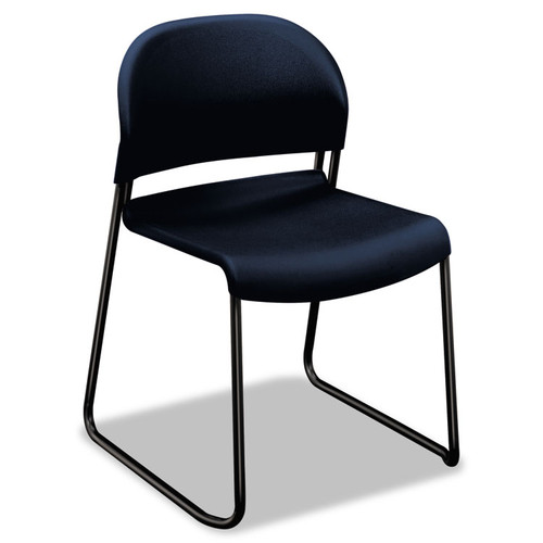 GuestStacker High Density Chairs, Supports Up to 300 lb, 17.5" Seat Height, Regatta Seat, Regatta Back, Black Base, 4/Carton [SKU: HON4031RET]