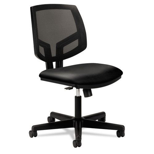 Volt Series Mesh Back Leather Task Chair with Synchro-Tilt, Supports Up to 250 lb, 18.13" to 22.38" Seat Height, Black [SKU: HON5713SB11T]
