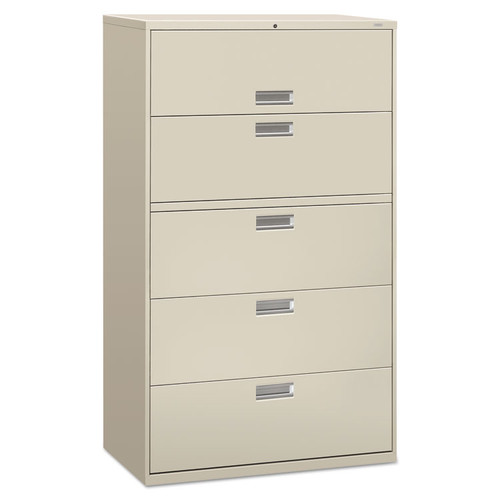 Brigade 600 Series Lateral File, 4 Legal/Letter-Size File Drawers, 1 Roll-Out File Shelf, Light Gray, 42" x 18" x 64.25 [SKU: HON695LQ]