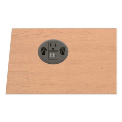 USB AC Power Hub Grommet, 3" Diameter, Black [SKU: HONHGRMTUSB2]