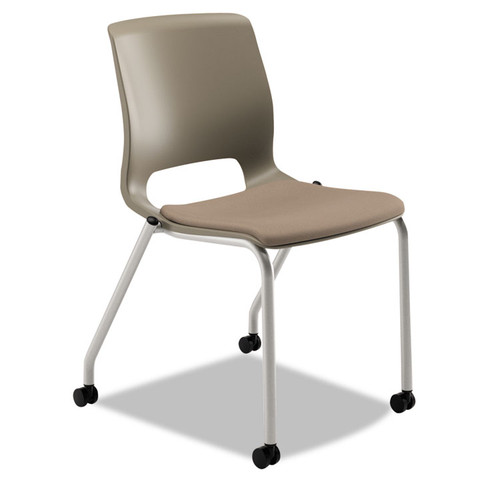 Motivate Four-Leg Stacking Chair, Supports 300lb, 18.25" Seat Height, Morel Fabric Seat, Shadow Back, Platinum Base, 2/Carton [SKU: HONMG201CU24]