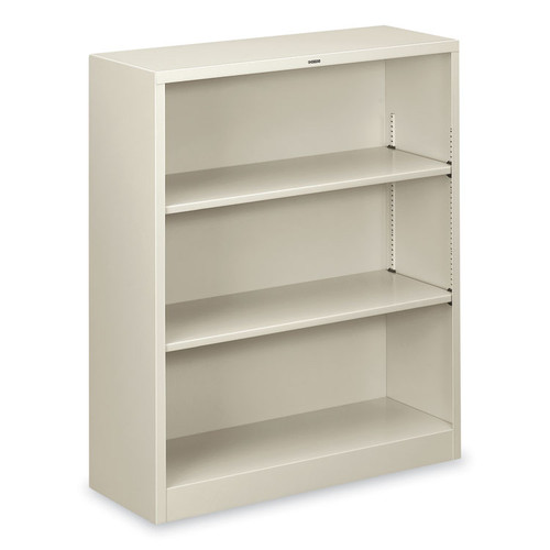 Metal Bookcase, Three-Shelf, 34.5w x 12.63d x 41h, Light Gray [SKU: HONS42ABCQ]