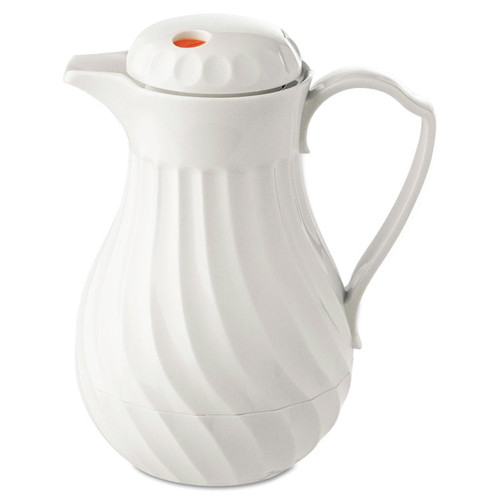 Poly Lined Carafe, Swirl Design, 64 oz Capacity, White [SKU: HOR402264]