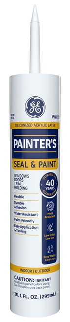 GE GE14449 Acrylic Latex Caulk, White, 40 to 120 deg F, 10.1 fl-oz Tube [SKU: ORG6095186]