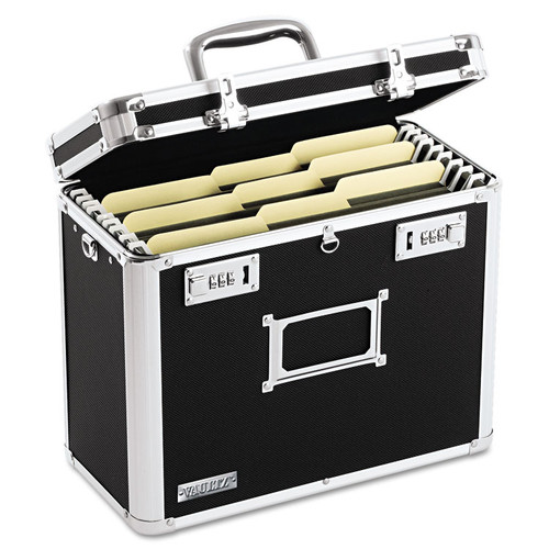 Locking File Chest, Letter Files, 13.75" x 7.25" x 12.25", Black [SKU: IDEVZ01187]