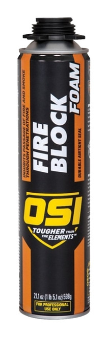 OSI QUAD 2292209 Fire Block Foam, Orange, 24 hr Functional Cure, >41 deg F, 21.1 fl-oz [SKU: ORG7344799]