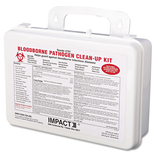 Bloodborne Pathogen Cleanup Kit, 10 x 7 x 2.5, OSHA Compliant, Plastic Case [SKU: IMP7351]