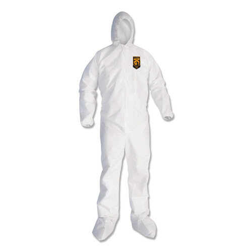 A30 Elastic Back and Cuff Hooded/Boots Coveralls, Large, White, 25/Carton [SKU: KCC46123]