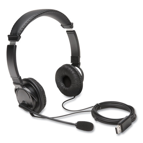 Hi-Fi Headphones with Microphone, 6 ft Cord, Black [SKU: KMWK97601WW]