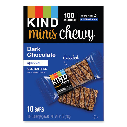 Minis Chewy, Dark Chocolate, 0.81 oz,10/Pack [SKU: KND27896]