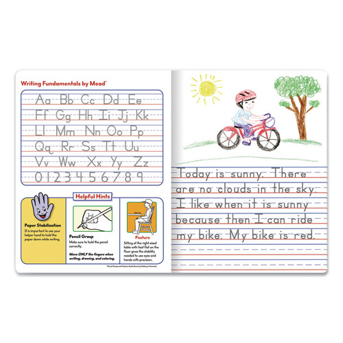 Primary Composition Book, K-2 Creative Story Illustration/Manuscript Format, Blue/White Cover, 9.75 x 7.5, 100 Sheets [SKU: MEA09956]