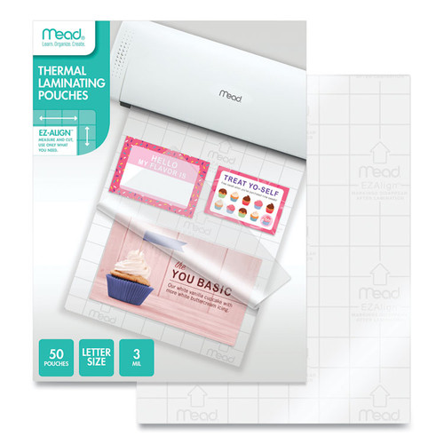 EZAlign Thermal Laminating Pouches 3 mil, 9" x 11.5", Gloss Clear, 50/Pack [SKU: MEA39028]