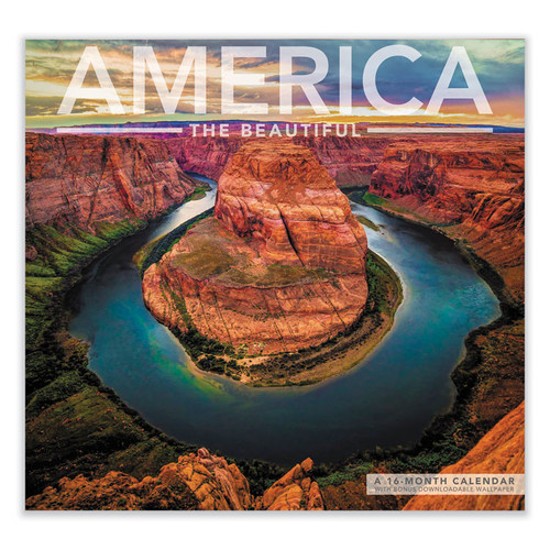 America the Beautiful Wall Calendar, Majestic Landscape Photography, White/Multicolor Sheets, 12-Month (Jan to Dec): 2023 [SKU: MEALME3271023]