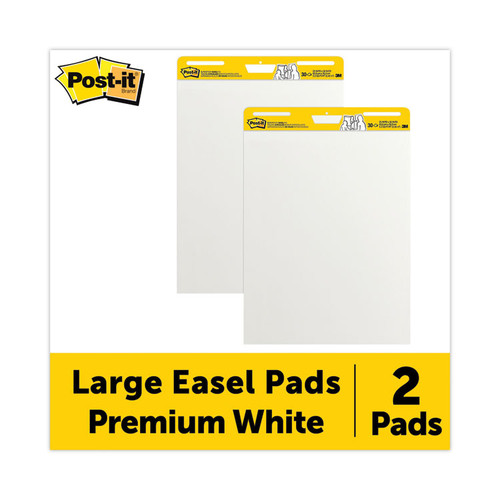 Vertical-Orientation Self-Stick Easel Pads, Unruled, 25 x 30, White, 30 Sheets, 2/Carton [SKU: MMM559]