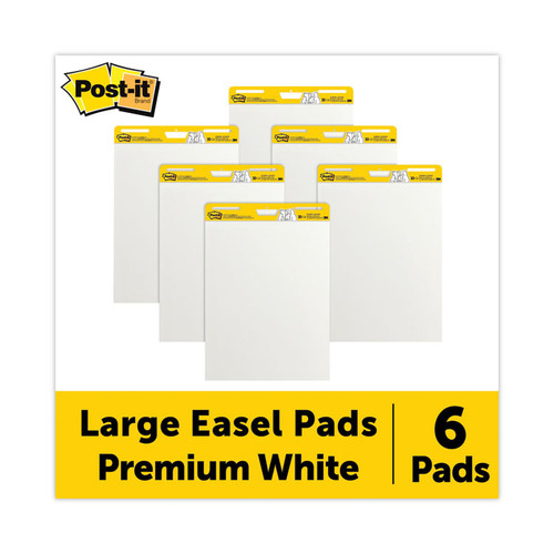 Vertical-Orientation Self-Stick Easel Pad Value Pack, Unruled, 25 x 30, White, 30 Sheets, 6/Carton [SKU: MMM559VAD6PK]