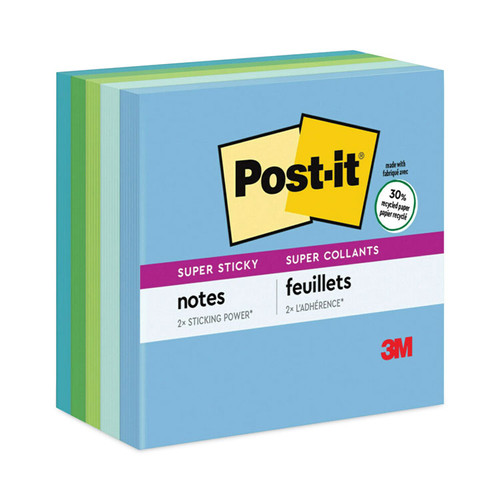 Recycled Notes in Oasis Collection Colors, 3" x 3", 90 Sheets/Pad, 5 Pads/Pack [SKU: MMM6545SST]