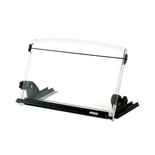 In-Line Adjustable Desktop Copyholder,150 Sheet Capacity, Plastic, Black/Clear [SKU: MMMDH630]