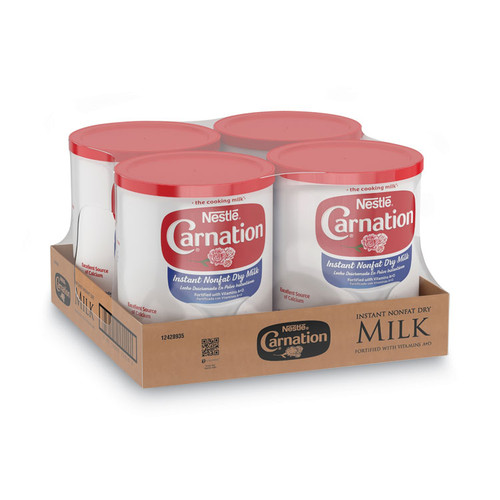 Instant Nonfat Dry Milk, Unsweetened, 22.75 oz Canister, 4/Carton [SKU: NES22928CT]