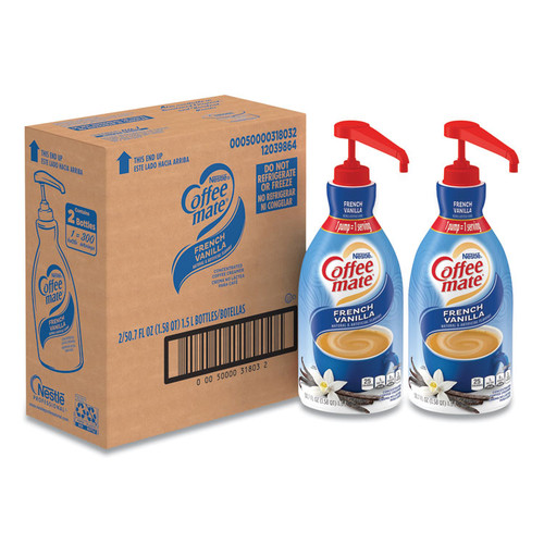 Liquid Coffee Creamer, French Vanilla, 1.5 Liter Pump Bottle, 2/Carton [SKU: NES31803CT]