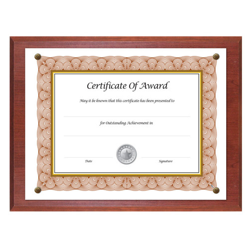 Award-A-Plaque Document Holder, Acrylic/Plastic, 10.5 x 13, Mahogany [SKU: NUD18813M]