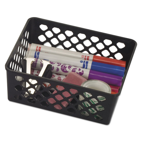 Recycled Supply Basket, Plastic, 6.13 x 5 x 2.38, Black, 3/Pack [SKU: OIC26201]