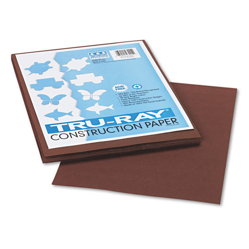 Tru-Ray Construction Paper, 76 lb Text Weight, 9 x 12, Dark Brown, 50/Pack [SKU: PAC103024]