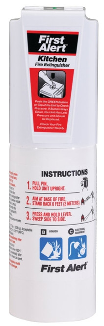 FIRST ALERT KITCHEN5 Fire Extinguisher, 1.4 lb Capacity, Sodium Bicarbonate, 5-B:C Class, Wall Mounting [SKU: ORG1461375]