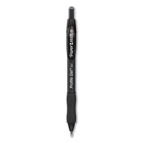 Profile Gel Pen, Retractable, Fine 0.5 mm, Black Ink, Translucent Black Barrel, 36/Pack [SKU: PAP2095452]