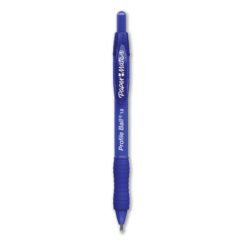 Profile Ballpoint Pen, Retractable, Medium 1 mm, Blue Ink, Translucent Blue Barrel, 4/Pack [SKU: PAP2113555]