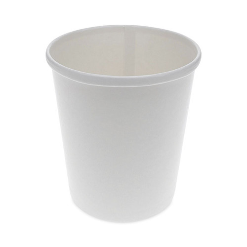 Paper Round Food Container, 32 oz, 5.13" Diameter x 4.5"h, White, 500/Carton [SKU: PCTD32RB]