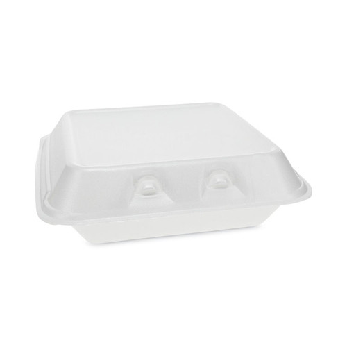 SmartLock Foam Hinged Lid Container, Small, 7.5 x 8 x 2.63, White, 150/Carton [SKU: PCTYHLW07010000]