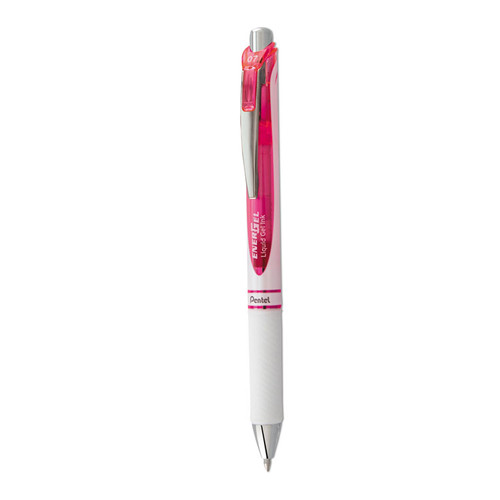 EnerGel RTX Gel Pen, Retractable, Medium 0.7 mm, Pink Ink, White/Pink Barrel [SKU: PENBL77PWP]