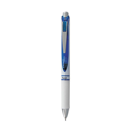 EnerGel RTX Gel Pen, Retractable, Fine 0.5 mm Needle Tip, Blue Ink, White/Blue Barrel [SKU: PENBLN75PWC]