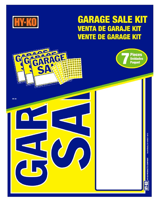 HY-KO KIT-26 Sign Kit, GARAGE SALE, Card Stock [SKU: ORG9848938]