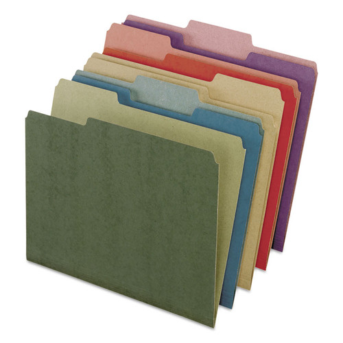 Earthwise by Pendaflex 100% Recycled File Folders, 1/3-Cut Tabs: Assorted, Letter, 0.5" Expansion, Assorted Colors, 50/Box [SKU: PFX04350]