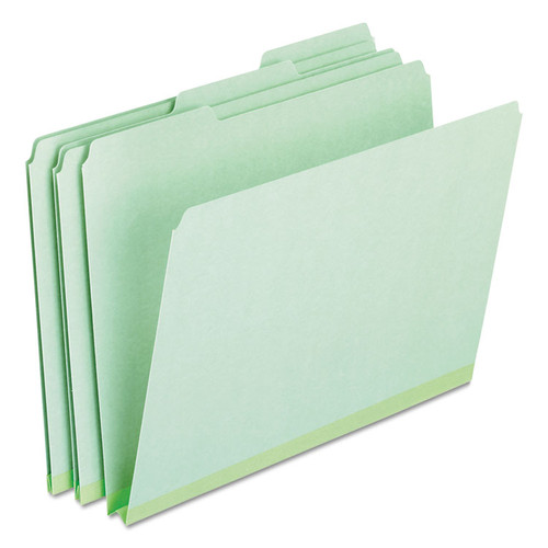 Pressboard Expanding File Folders, 1/3-Cut Tabs: Assorted, Letter Size, 1" Expansion, Green, 25/Box [SKU: PFX17167]