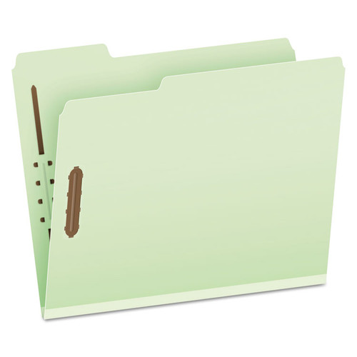 Heavy-Duty Pressboard Folders with Embossed Fasteners, 1/3-Cut Tabs, 1" Expansion, 2 Fasteners, Letter Size, Green, 25/Box [SKU: PFX17178]