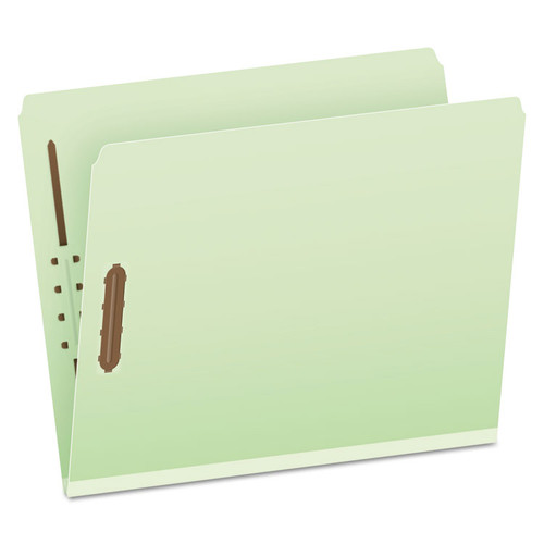 Heavy-Duty Pressboard Folders with Embossed Fasteners, Straight Tabs, 2" Expansion, 2 Fasteners, Letter Size, Green, 25/Box [SKU: PFX17180]
