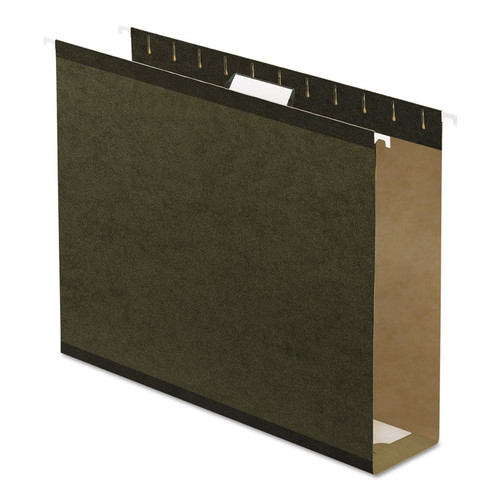 Extra Capacity Reinforced Hanging File Folders with Box Bottom, 3" Capacity, Letter Size, 1/5-Cut Tabs, Green, 25/Box [SKU: PFX4152X3]