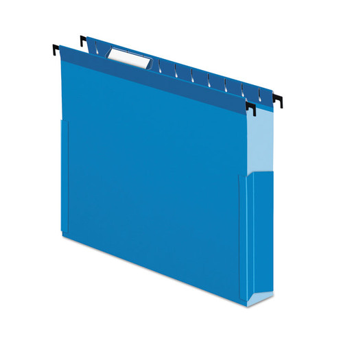 SureHook Reinforced Extra-Capacity Hanging Box File, 1 Section, 3" Capacity, Letter Size, 1/5-Cut Tabs, Blue, 25/Box [SKU: PFX59203]