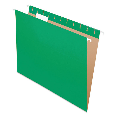 Colored Hanging Folders, Letter Size, 1/5-Cut Tabs, Bright Green, 25/Box [SKU: PFX81610]